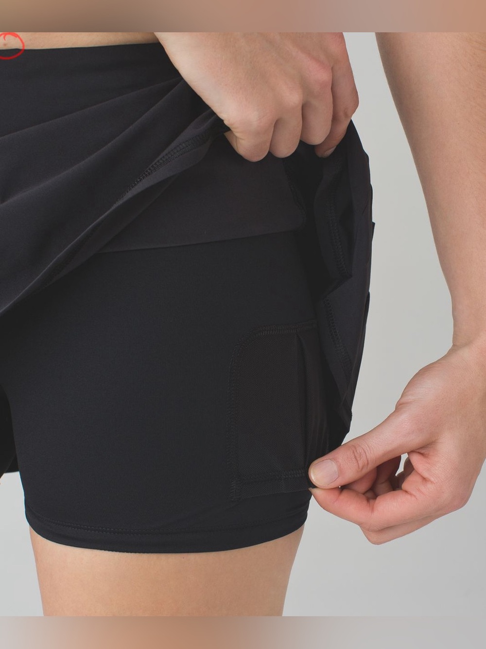 TALL Lululemon Run: Pace Setter Skirt 4 Small Golf Tennis Shorts Skort Black - Picture 3 of 9